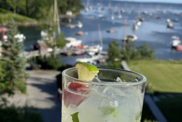 cocktail overlooking rockport
